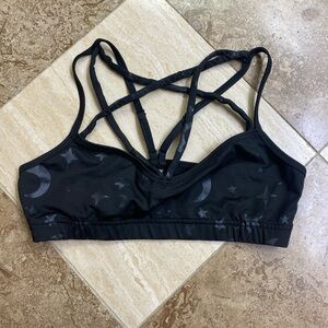 Dolls Kill Black Celestial Strappy Sports Bra